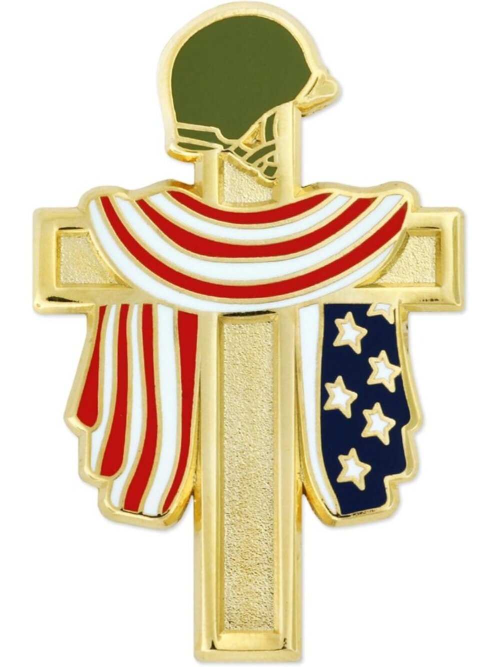 Patriotic American Flag Enamel Lapel Pins | Cross & Religious Designs, Set of 2